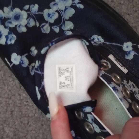 VANS Old Skool Navy Cherry Blossom Floral Lace up women's size 10 men's size 8.5 - Picture 4 of 4